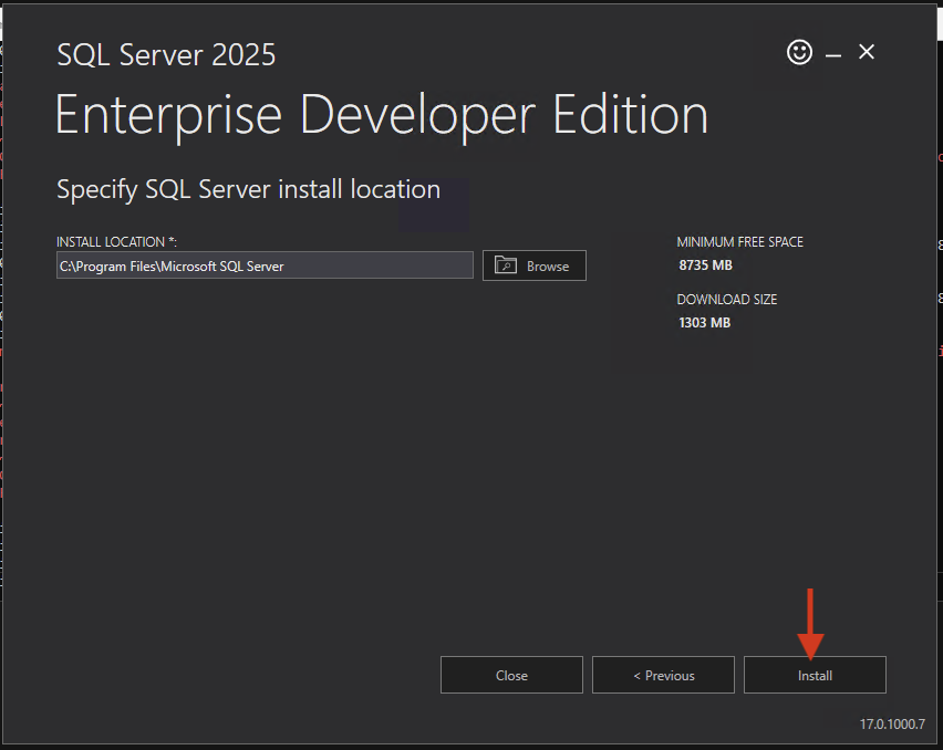 SQL Server setup installation confirmation