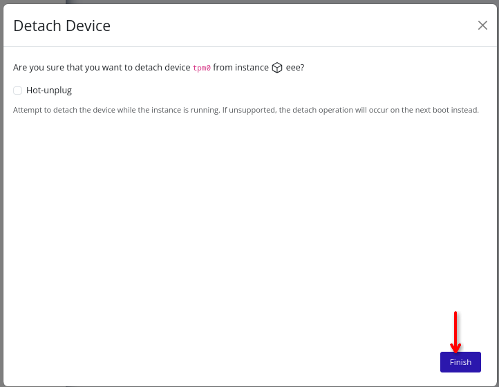 Detach Device Confirmation