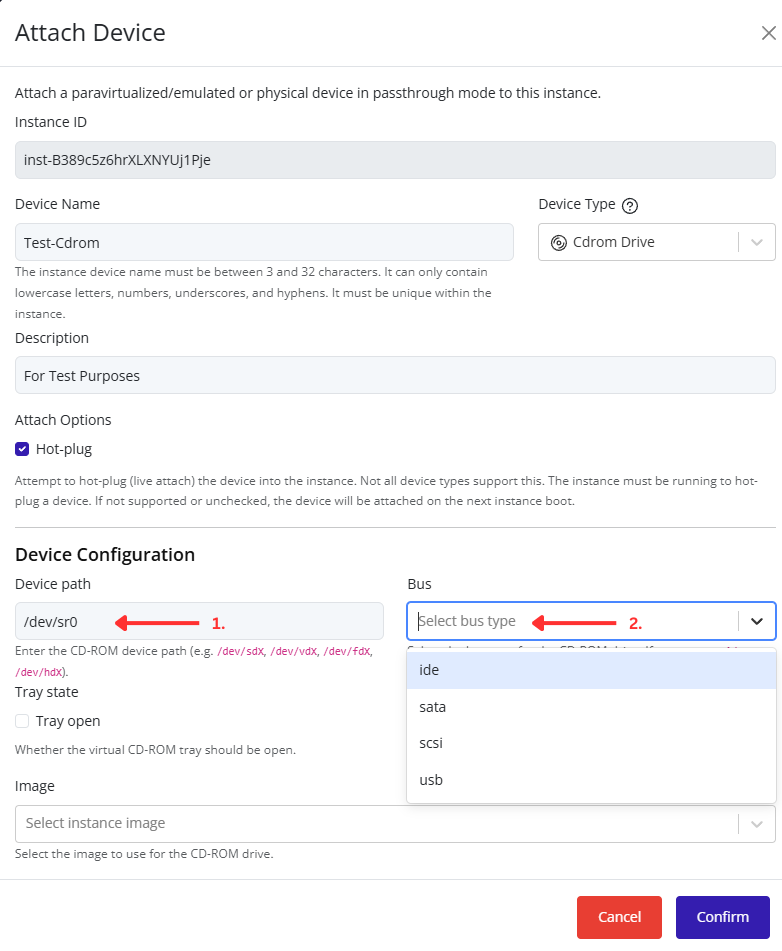 Device Path and Bus Selection