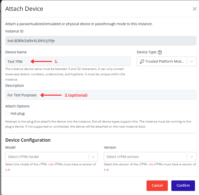 Device Name and Description