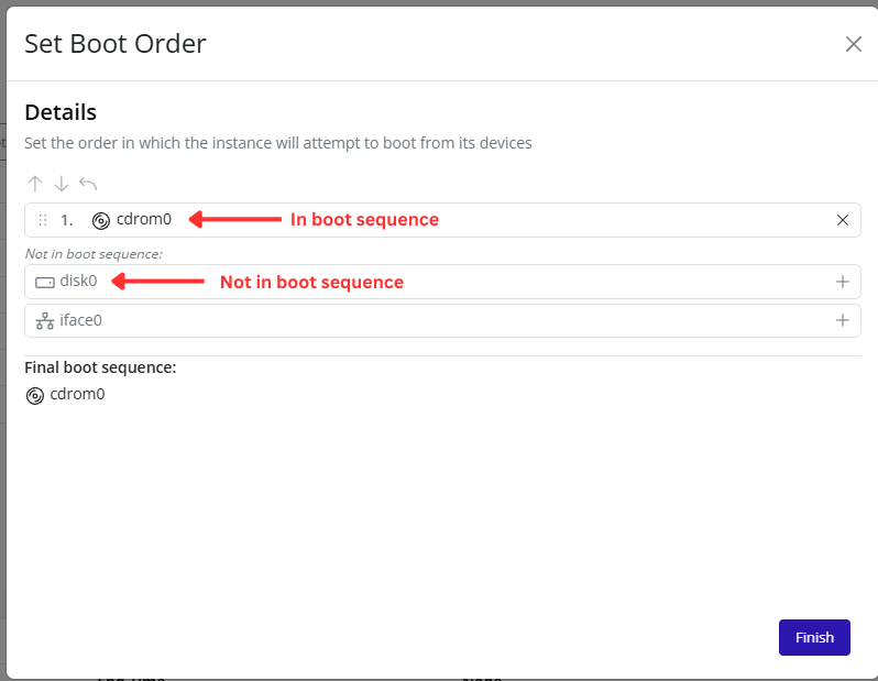 Boot Order Dialog