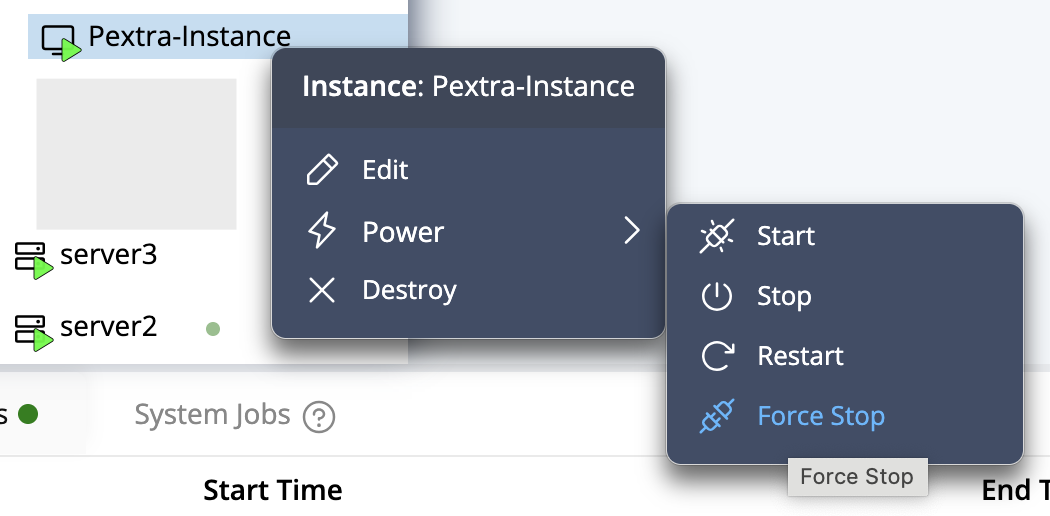 Instance State Force Stop