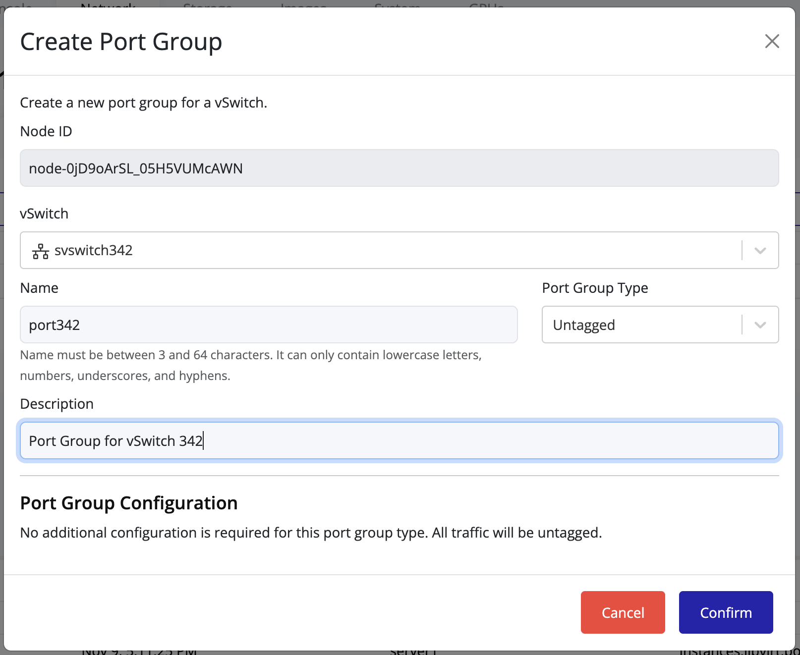 Create Port Group