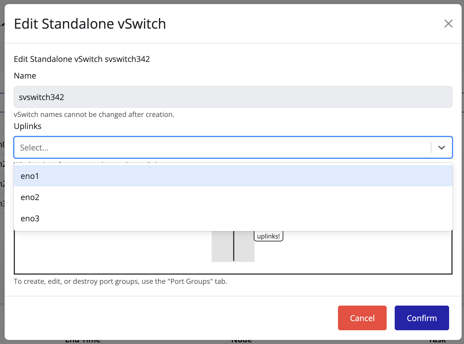 vSwitch Uplinks Selection