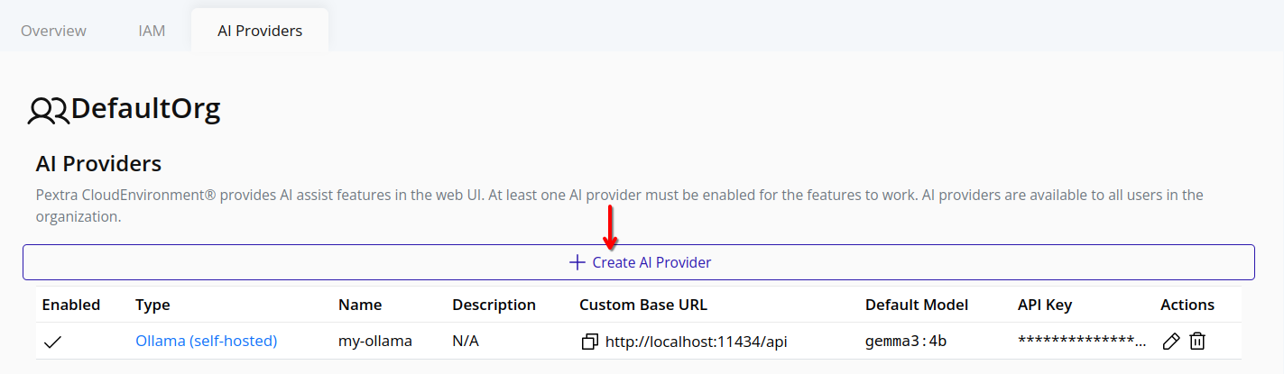 Add AI Provider button