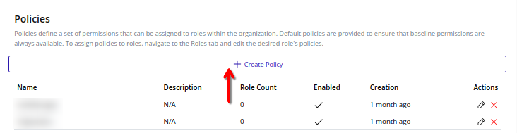 Create Policy Button