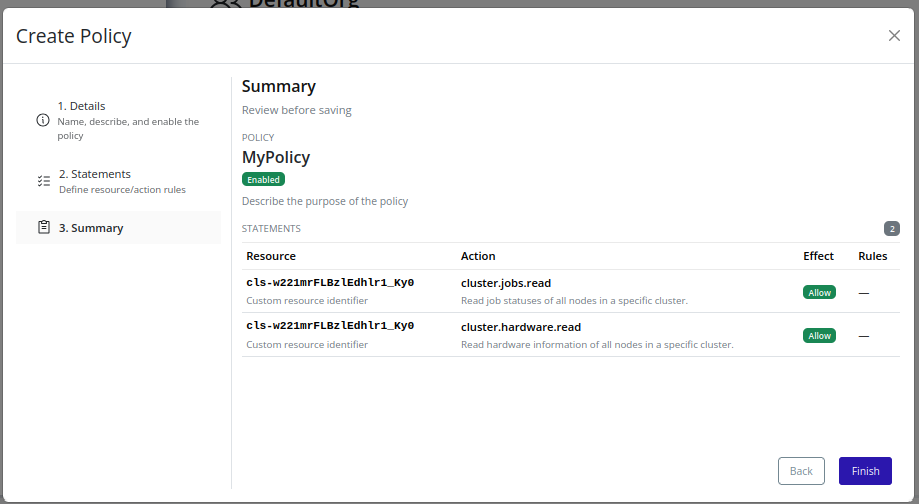 Create Policy Summary