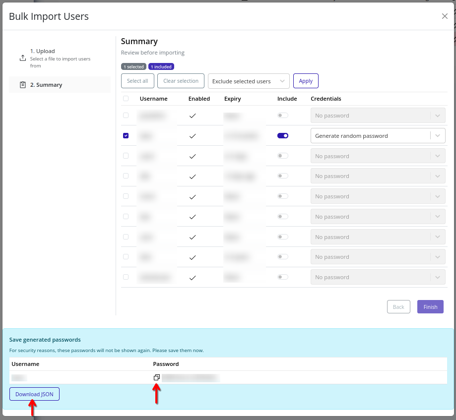 Users import success