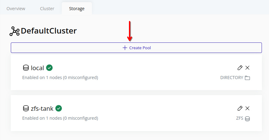 Create Pool Button