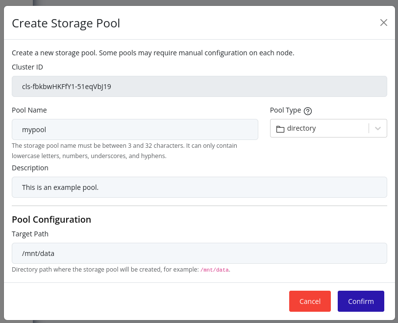 Create Pool Form
