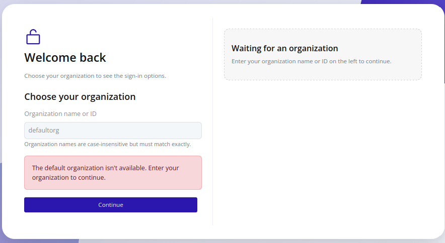 Organization Not Found